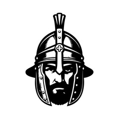 Logo guerrero medieval. Icono con caballero medieval con casco © teracreonte