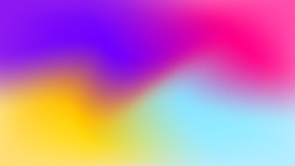 Vibrant Abstract Gradient Background with Neon Color Blend, Smooth Fluid Mesh Gradient in Purple Pink Yellow and Cyan, Modern Color Wave Backdrop for Wallpaper, Web Design, Banner and Creative Digital © Creative Design