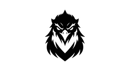 Obraz premium Eagle head silhouette on white background