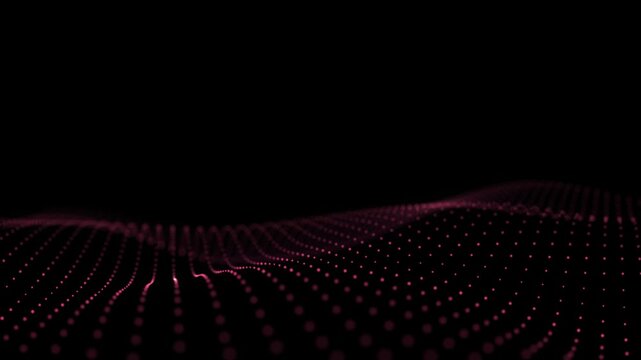 Futuristic abstraction red light waves on a dark background. For IT and media projects.