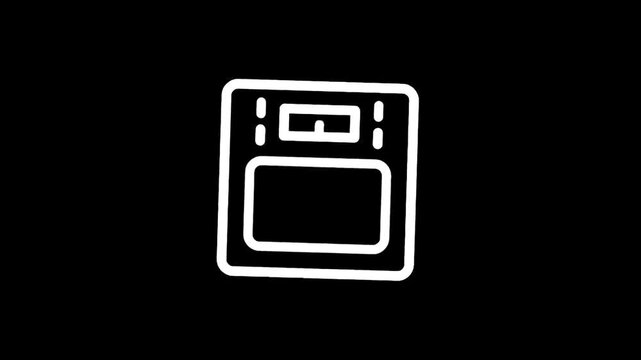 Simple line art icon of a digital bathroom scale on a black background