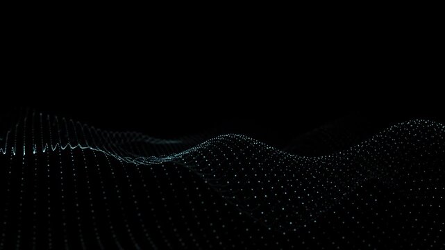 Stylish light waves on a black background are the perfect backdrop for digital content