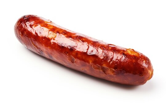 Sausage food white background bratwurst.
