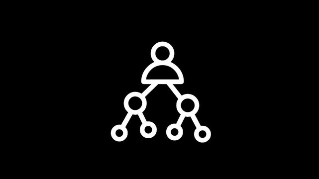 Organizational hierarchy chart icon representing team structure and management relationships