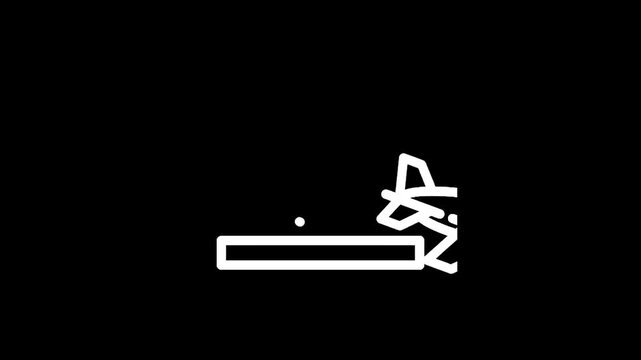 Minimalist white horizontal line on a solid black background, abstract graphic element