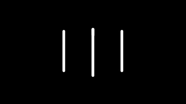 Three parallel white lines on a black background, minimalist abstract design
