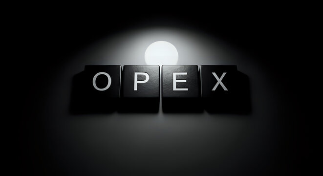 OPEX operational efficiency blocks highlighted on transparent background