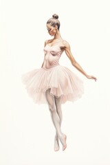 Ballerina woman dancing drawing ballet.