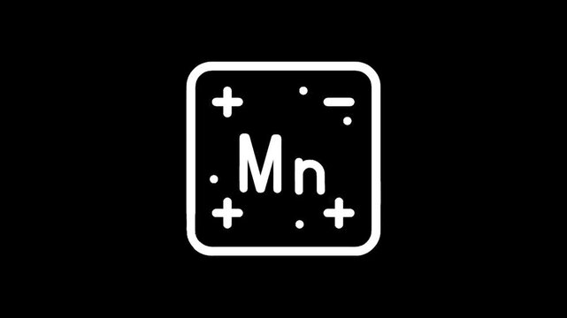 Periodic table element manganese Mn with atomic number 25 icon