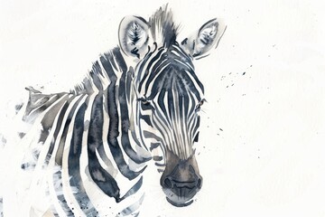 Fototapeta premium Monochromatic zebra at savannah wildlife animal mammal.