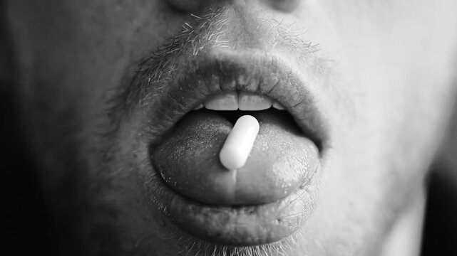 Symbolic macro scene of stimulant medication used to maintain alertness