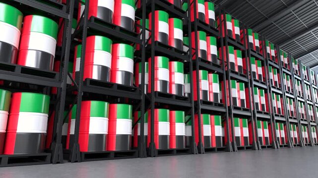 United arab emirates oil supply and energy storage concept. 3D Render
