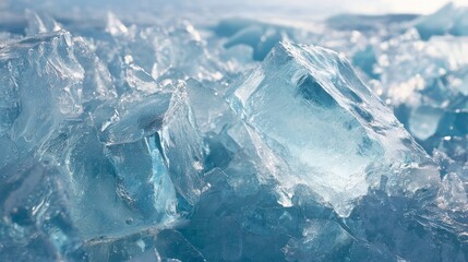 Obraz premium Clear ice close-up creates a detailed background.