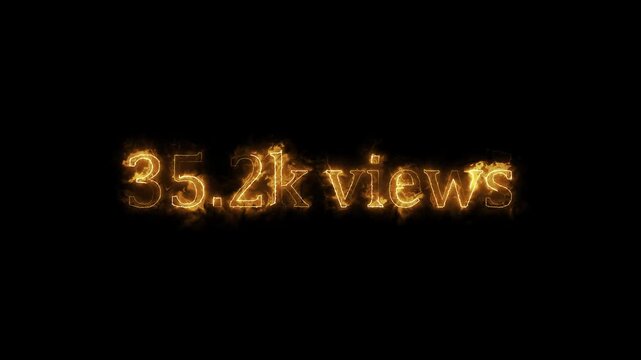 Beautiful Glowing 35.2K Views Icon Animation Neon Light Style Shiny Social Media Counter Graphic Motion Design Video. 35.2K Viral Video Views Animation | Eye-Catching Spiral Hypnotic Motion 