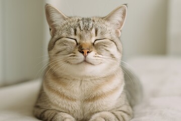 Content cat enjoying tranquility.