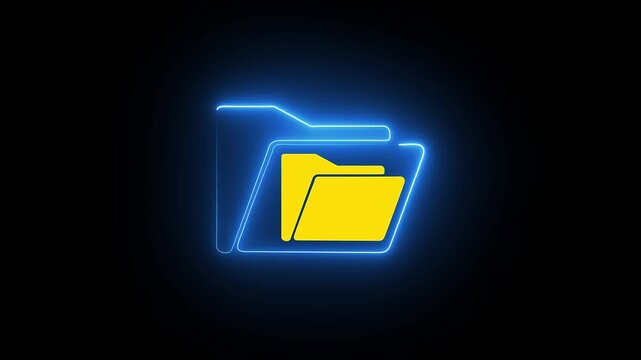Document management system concept on the transparent background. Motion graphics of file management concept. 4k video animation.