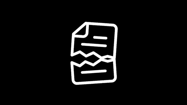 Icon representing a torn document or paper, symbolizing data loss or destruction