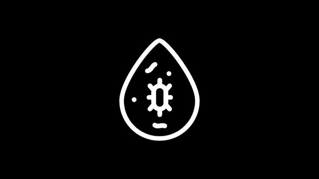 Microscopic organisms and bacteria depicted within a water droplet icon
