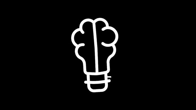 Creative idea lightbulb combined with brain symbol, representing innovation and intelligence