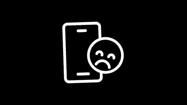 Sad face icon next to a smartphone, representing negative user experience or phone problems