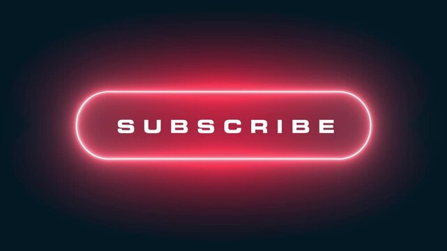 Glowing neon red subscribe button