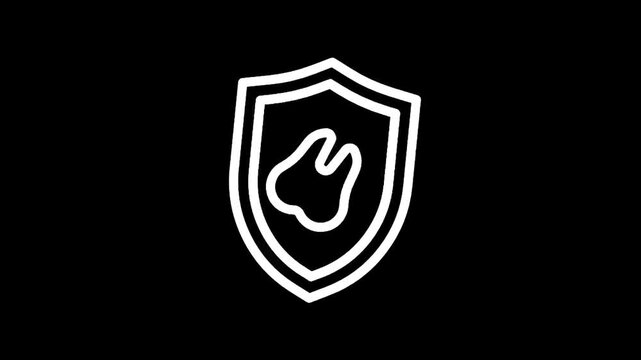 Dental shield icon representing tooth protection and oral hygiene security