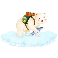 polar bear cub go from home © chilhin