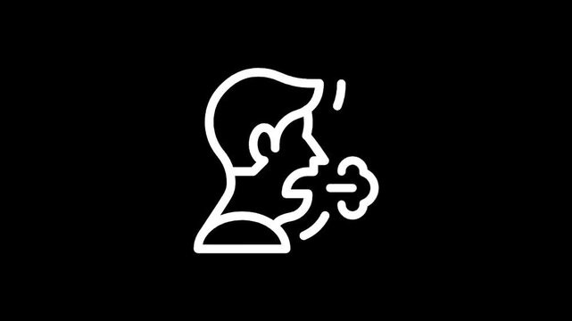 Icon of a person coughing or sneezing, representing illness or allergies