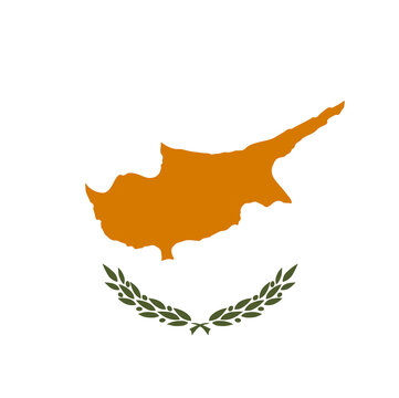 Round flag of Cyprus in circle shape isolated.