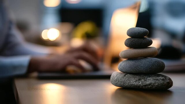 Work-life balance strengthening life development, blending ambition with rest, ensuring well-being and growth, lasting success in career and personal life, harmony illustration,