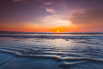 Fototapeta premium sea sunset sun is down