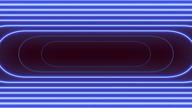 Glowing neon rounded rectangle frames on dark background, seamless motion