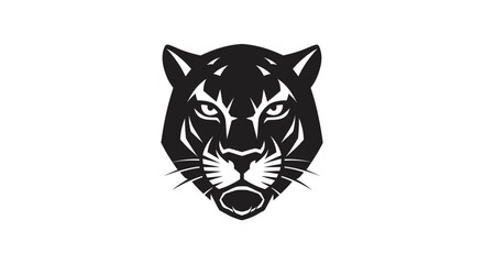 Fototapeta premium Graphic tiger head illustration on white