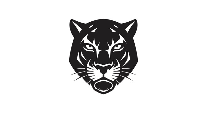 Graphic tiger head illustration on white