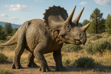 Obraz premium Majestic triceratops in nature