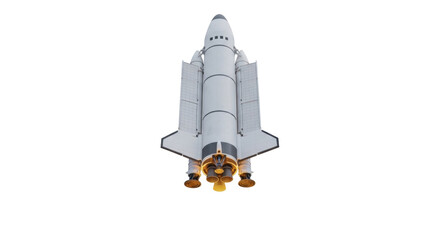 Space shuttle PNG isolated on transparent background, reusable spacecraft for spaceflight and exploration missions © Maria