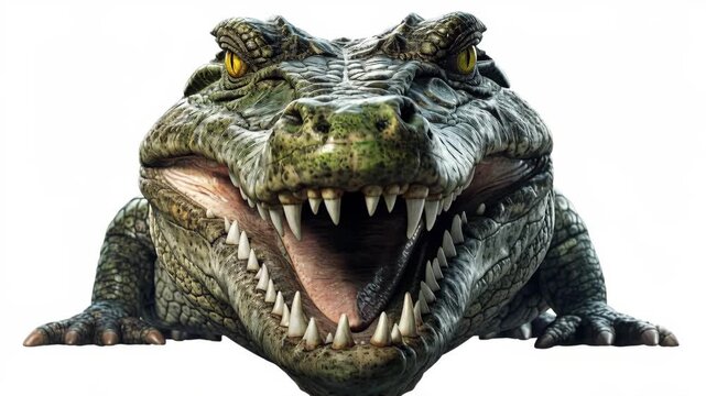 Aggressive Crocodile With Open Mouth