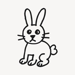 Fototapeta premium Simple cute bunny illustration.