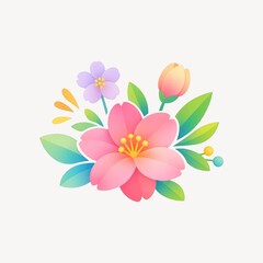 Naklejka premium Vibrant floral illustration design