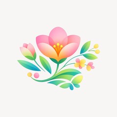 Naklejka premium Vibrant floral illustration design