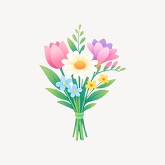 Naklejka premium Colorful floral bouquet illustration