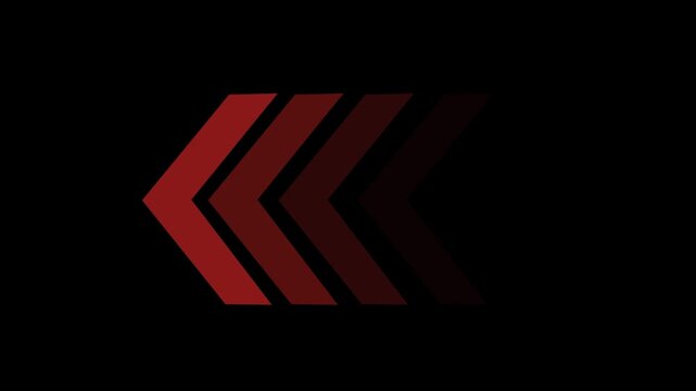 Red Triple Chevron Arrow Motion Animation on  &ndash; Fast Direction Indicator
