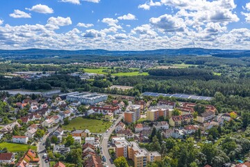 Neunkirchen am Sand am s&uuml;dwestlichen Rand der Hersbrucker Alb  in Mittelfranken aus der Vogelperspektive
