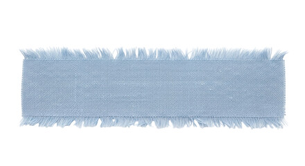 Light blue frayed ribbon isolated PNG on transparent background, decorative fabric trim for crafts...