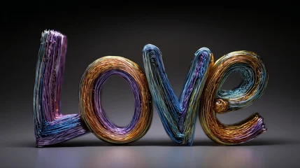 Plexiglas schilderij Abstracte kunst Colorful glass sculpture spells love vibrant glass art piece displays the word love  © นเรศ 