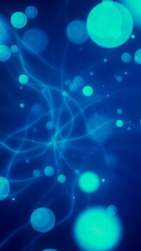 Silent Photon Tide Series - Microscopic Biological Cells Floating in Blue Fluid