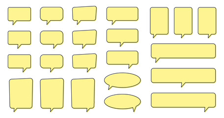 Yellow Speech Bubble Icons for Chat, Messaging and Interface Design