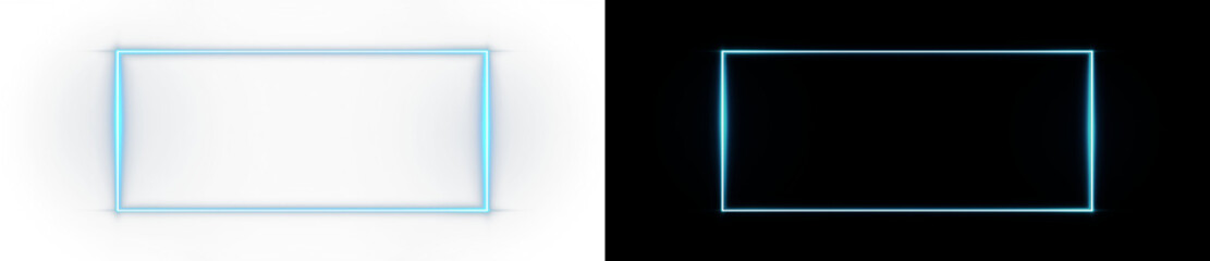 Obraz premium neon frame, turquoise neon, neon rectangle, glowing frame, light frame, neon border, turquoise glow, neon border frame, glowing rectangle, light border, futuristic frame, neon shape, neon design, lumi