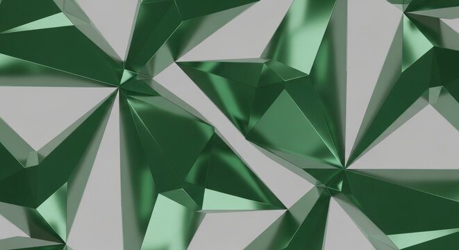 Emerald Metallic Polygon Geometric Modern Background