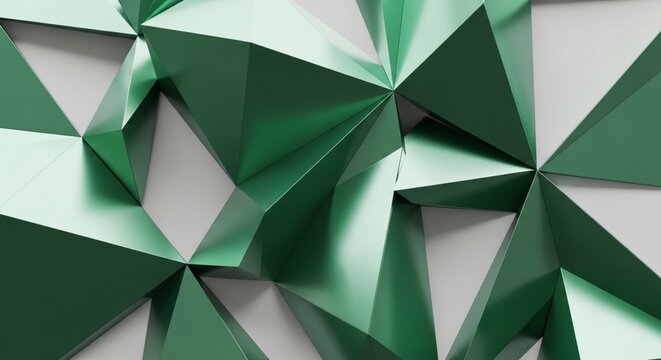 Emerald Metallic Polygon Geometric Modern Background